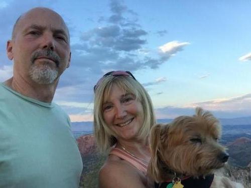 Dr Janet, Ron, and Juan Lucky Dude at home in Fruita Colorado